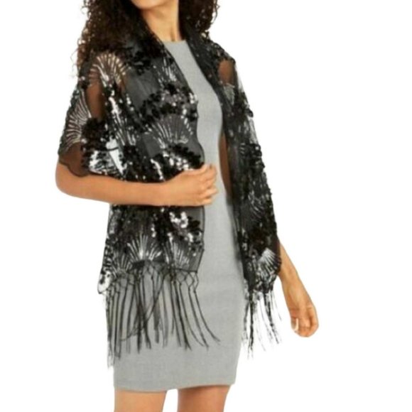 INC International Concepts Accessories - INC International Concepts INC Art Deco Sequin Wrap Black